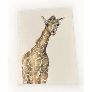 Vintage Oddballs Watercolor White Notecards - Giraffe Calf- Baby Shower  - 10 Pk